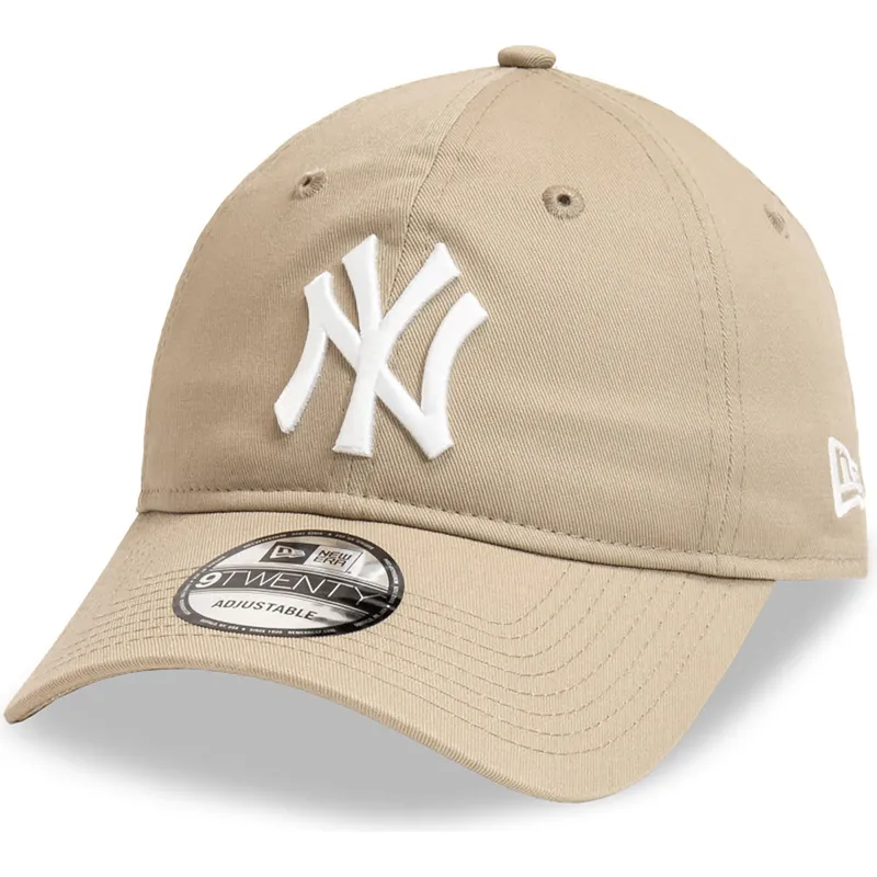 casquette-courbee-marron-claire-ajustable-9twenty-league-essential-new-york-yankees-mlb-new-era