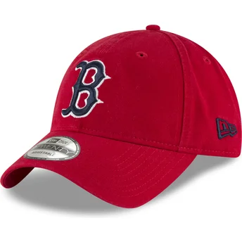 Czerwona czapka z zakrzywionym daszkiem, regulowana z granatowym logo 9TWENTY Core Classic Boston Red Sox MLB od New Era