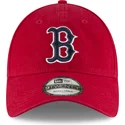rote-verstellbare-curved-cap-mit-marineblauem-logo-9twenty-core-classic-der-boston-red-sox-mlb-von-new-era