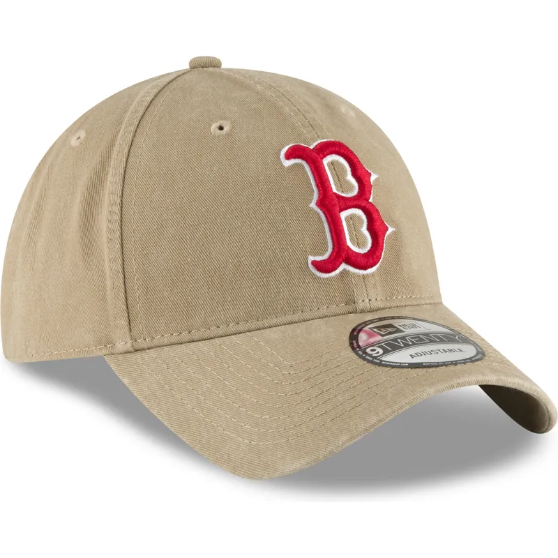petten-gebogen-bruin-verstelbare-band-claro-9twenty-core-classic-van-boston-red-sox-mlb-van-new-era