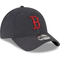 graue-verstellbare-curved-cap-mit-rotem-logo-9twenty-core-classic-der-boston-red-sox-mlb-von-new-era