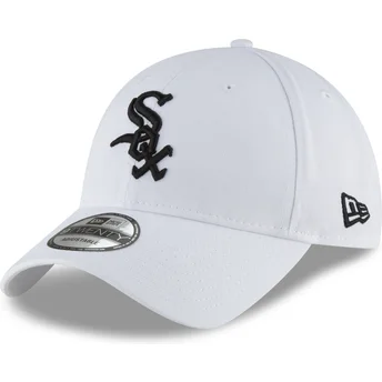 Hvid justerbar buet kasket med sort logo 9TWENTY Core Classic fra Chicago White Sox MLB fra New Era