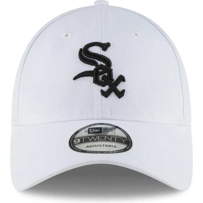 biala-regulowana-czapka-z-zakrzywionym-daszkiem-z-czarnym-logo-9twenty-core-classic-chicago-white-sox-mlb-new-era