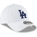 casquette-courbee-blanche-ajustable-avec-logo-bleu-9twenty-core-classic-los-angeles-dodgers-mlb-new-era