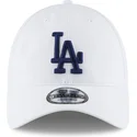 hvid-justerbar-buet-kasket-med-blat-logo-9twenty-core-classic-fra-los-angeles-dodgers-mlb-fra-new-era