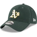 verstellbare-grune-kappe-mit-gebogenem-schirm-9twenty-core-classic-der-oakland-athletics-mlb-von-new-era