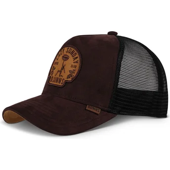 Djinns Lazy Classic HFT braune und schwarze Trucker-Kappe