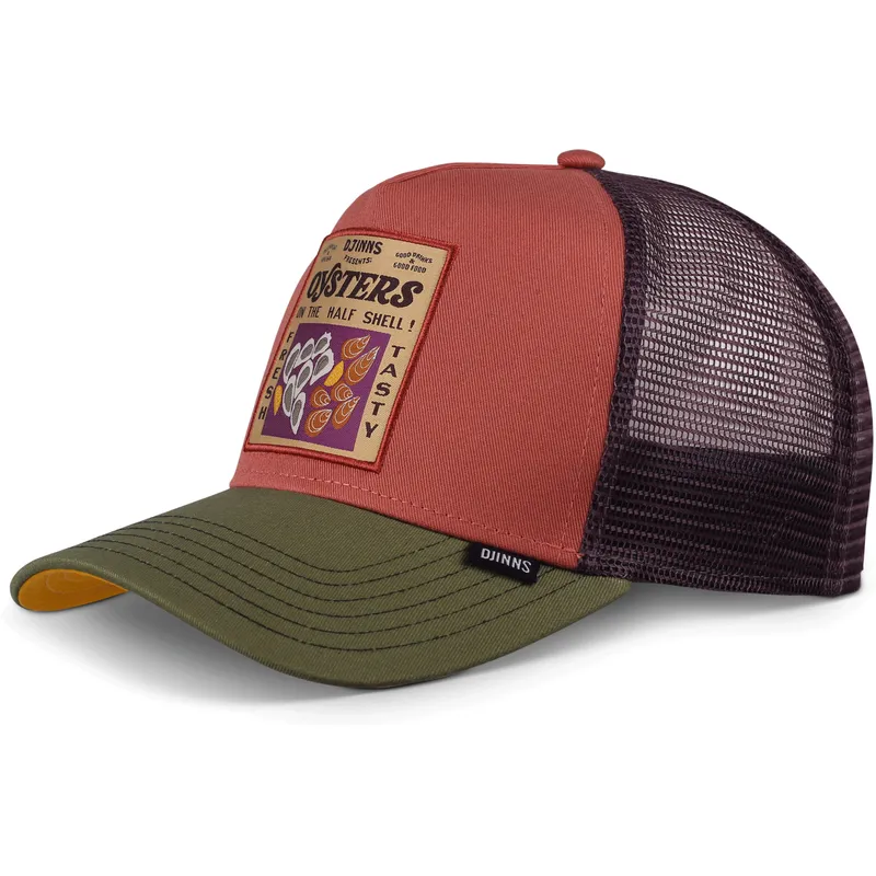 petten-gebogen-rood-snapback-food-oysters-hft-van-djinns