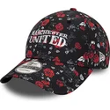 casquette-courbee-noire-et-rouge-ajustable-9forty-floral-all-over-print-manchester-united-football-club-premier-league-new-era