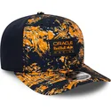 casquette-courbee-orange-et-bleue-marine-snapback-9fifty-all-over-print-red-bull-racing-formula-1-new-era