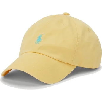 Casquette courbée jaune ajustable avec logo bleu Cotton Chino Classic Sport Polo Ralph Lauren