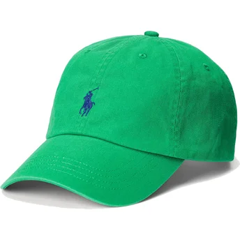 Polo Ralph Lauren Curved Brim Blue Logo Cotton Chino Classic Sport Green Adjustable Cap