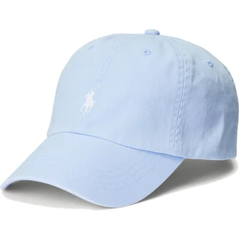 Casquette courbée bleue claire ajustable avec logo blanc Cotton Chino Classic Sport Polo Ralph Lauren