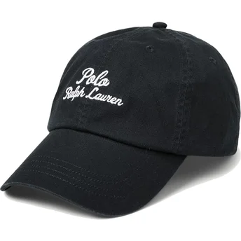 Casquette courbée noire ajustable Chino Classic Sport Script Polo Ralph Lauren