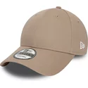 new-era-curved-brim-9forty-essential-light-brown-adjustable-cap