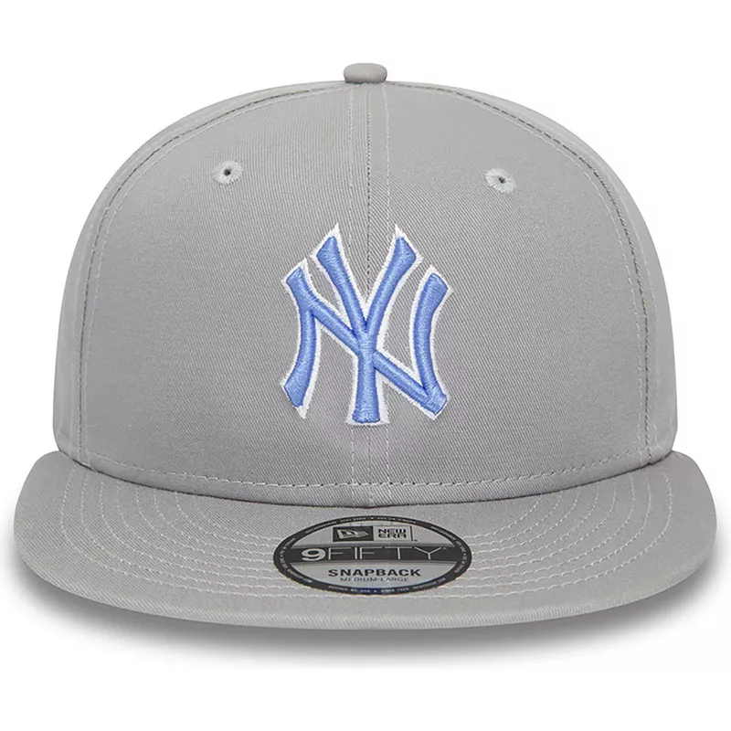 new-era-flat-brim-blue-logo-9fifty-outline-new-york-yankees-mlb-grey-snapback-cap