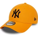 new-era-curved-brim-black-logo-9forty-league-essential-new-york-yankees-mlb-orange-adjustable-cap