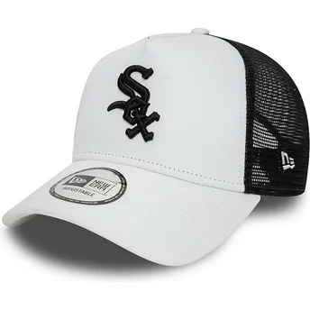 Gorra trucker blanca y negra A Frame League Essential de Chicago White Sox MLB de New Era