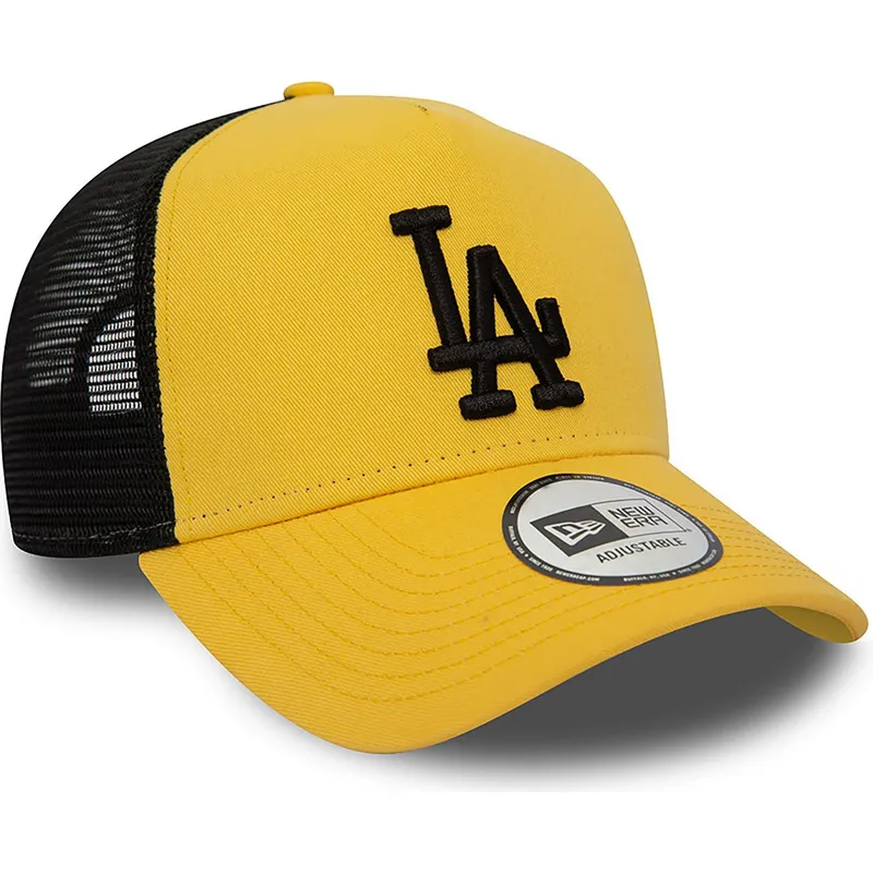 petten-gebogen-geel-snapback-a-frame-league-essential-van-los-angeles-dodgers-mlb-van-new-era