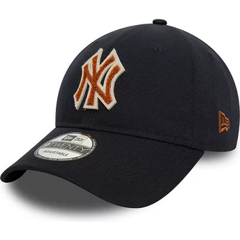 Gorra curva azul marino ajustable con logo marrón 9TWENTY Boucle de New York Yankees MLB de New Era