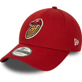New Era Curved Brim 9FORTY Minor League Modesto Nuts MiLB Red Adjustable Cap