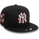 petten-plat-zwart-snapback-9fifty-flower-icon-van-new-york-yankees-mlb-van-new-era