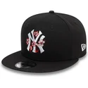 petten-plat-zwart-snapback-9fifty-flower-icon-van-new-york-yankees-mlb-van-new-era