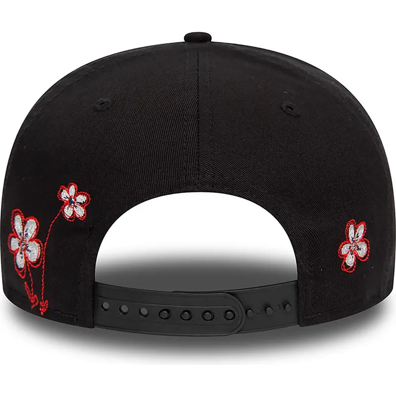 petten-plat-zwart-snapback-9fifty-flower-icon-van-new-york-yankees-mlb-van-new-era