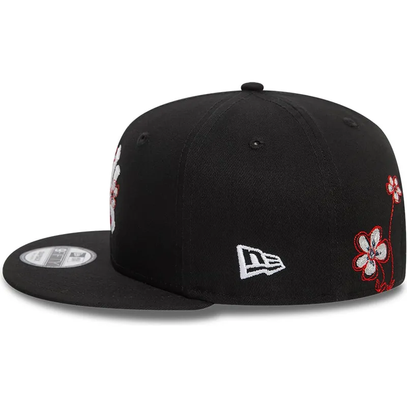 petten-plat-zwart-snapback-9fifty-flower-icon-van-new-york-yankees-mlb-van-new-era