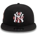 petten-plat-zwart-snapback-9fifty-flower-icon-van-new-york-yankees-mlb-van-new-era