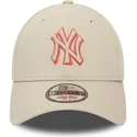 casquette-courbee-beige-ajustable-9forty-team-outline-new-york-yankees-mlb-new-era