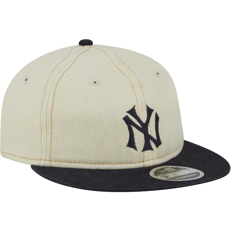 petten-plat-beige-verstelbaar-9fifty-retro-crown-denim-van-new-york-yankees-mlb-van-new-era