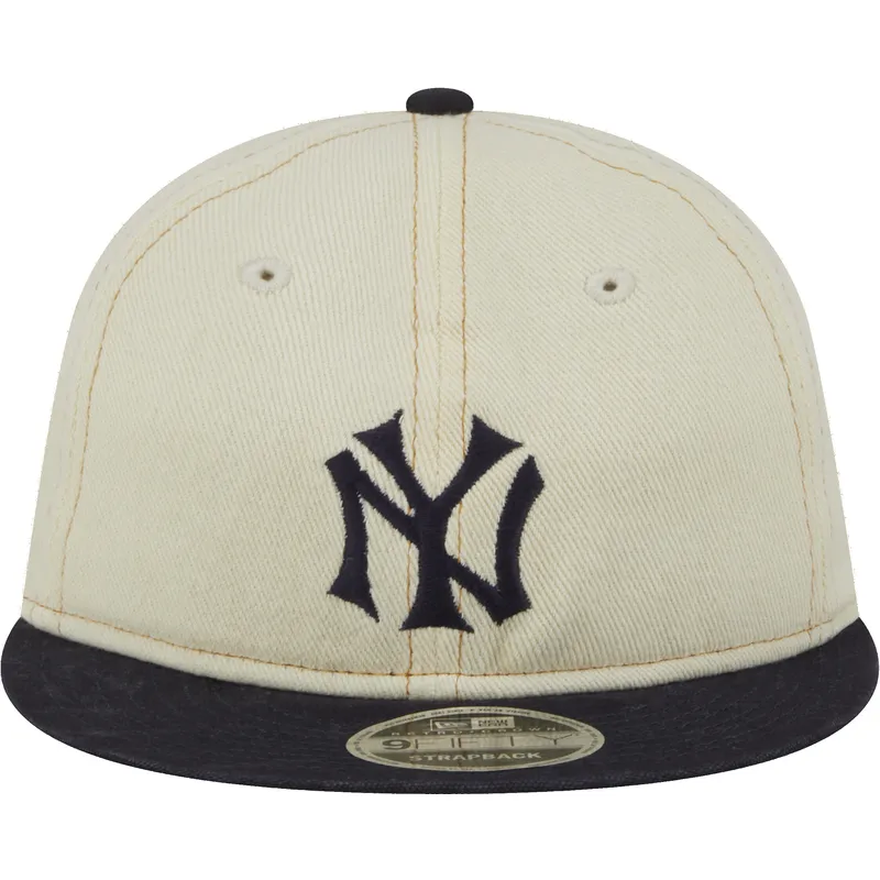 petten-plat-beige-verstelbaar-9fifty-retro-crown-denim-van-new-york-yankees-mlb-van-new-era