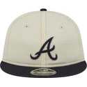 casquette-plate-beige-et-bleue-marine-9fifty-retro-crown-denim-atlanta-braves-mlb-new-era