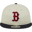 casquette-plate-beige-et-bleue-marine-9fifty-retro-crown-denim-boston-red-sox-mlb-new-era