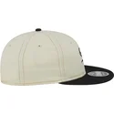 casquette-plate-beige-et-noire-9fifty-retro-crown-denim-chicago-white-sox-mlb-new-era