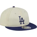 casquette-plate-beige-et-bleue-9fifty-retro-crown-denim-los-angeles-dodgers-mlb-new-era