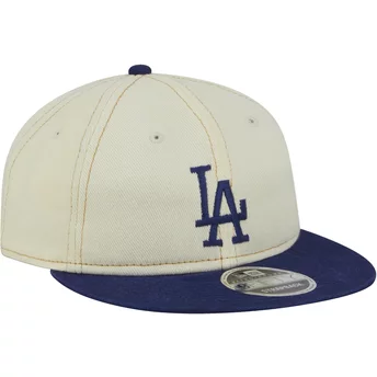 Gorra plana beige y azul 9FIFTY Retro Crown Denim de Los Angeles Dodgers MLB de New Era