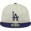 casquette-plate-beige-et-bleue-9fifty-retro-crown-denim-los-angeles-dodgers-mlb-new-era