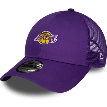 Verstellbare violette 9FORTY Home Field Kappe der Los Angeles Lakers NBA von New Era