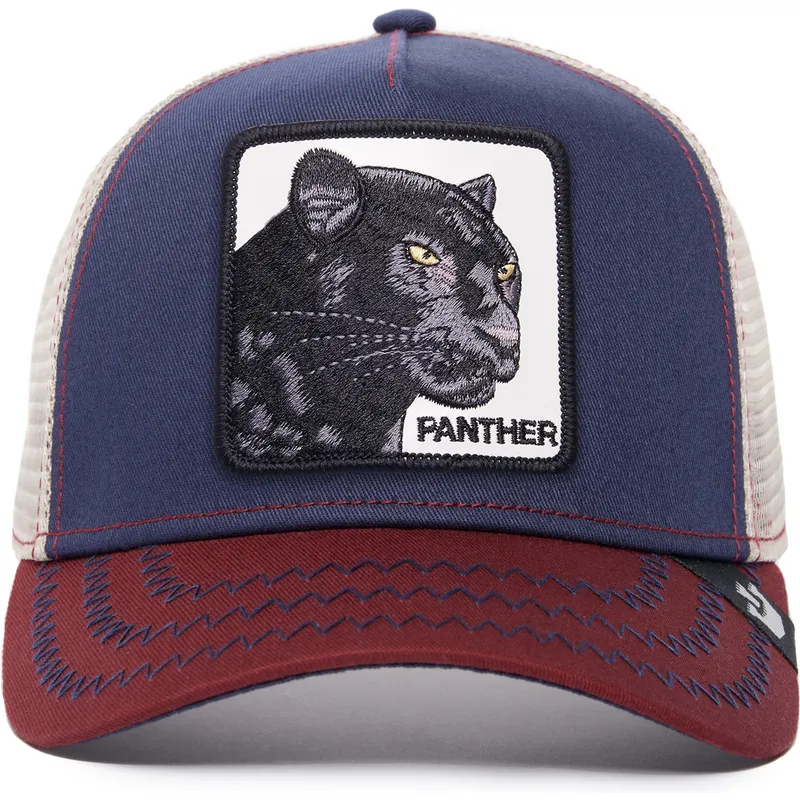 trucker-cap-marineblau-beige-und-rot-panther-the-panther-the-farm-von-goorin-bros