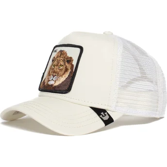 hvid-truckerkasket-med-love-the-king-lion-the-farm-fra-goorin-bros