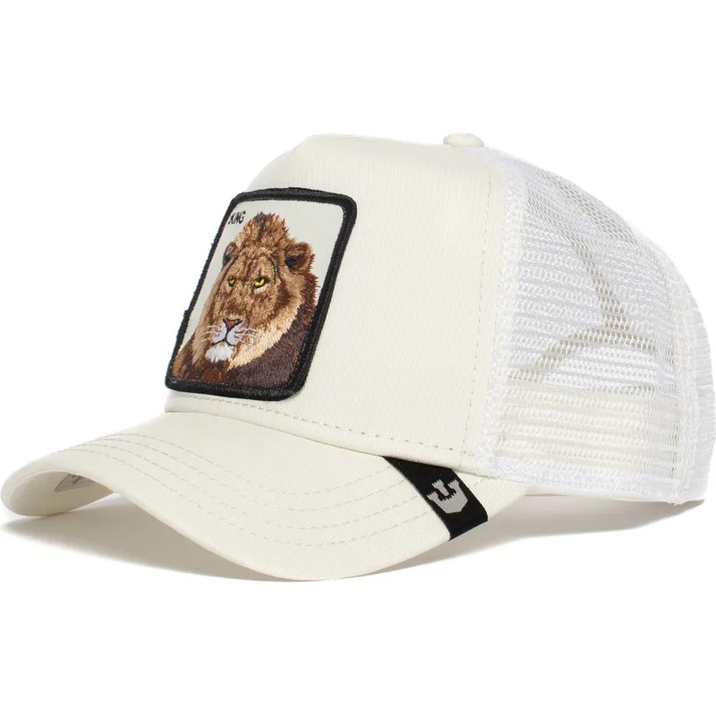 hvid-truckerkasket-med-love-the-king-lion-the-farm-fra-goorin-bros