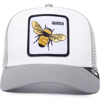 Casquette trucker blanche et grise abeille The Queen Bee The Farm Goorin Bros.