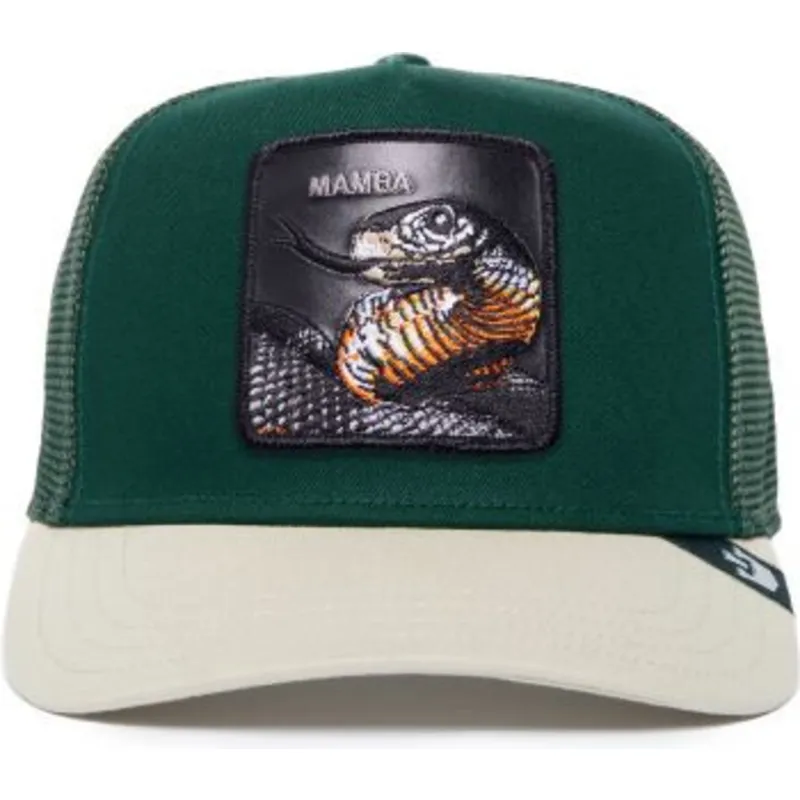 cappellino-trucker-verde-e-bianco-serpente-mamba-the-farm-premium-di-goorin-bros