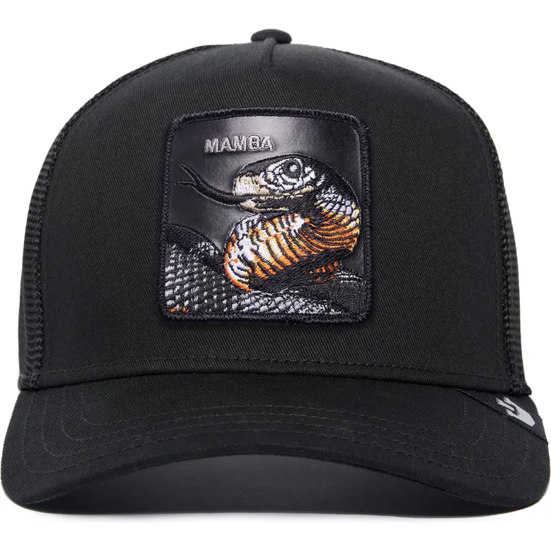 casquette-trucker-noire-serpent-mamba-the-farm-premium-goorin-bros