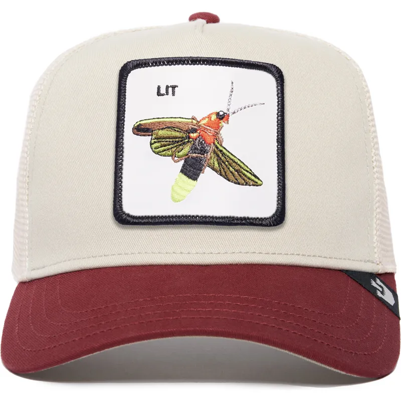 casquette-trucker-beige-et-rouge-luciole-lit-the-farm-premium-goorin-bros