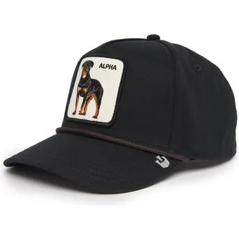 Goorin Bros. Curved Brim Rottweiler Alpha Dog 100 The Farm All Over Canvas Black Snapback Cap