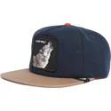 casquette-plate-bleue-marine-et-marron-snapback-loup-lone-wolf-one-pack-the-farm-flats-goorin-bros