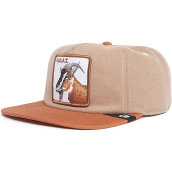 Casquette plate marron snapback chèvre G.O.A.T. Alpine Base The Farm Flats Goorin Bros.